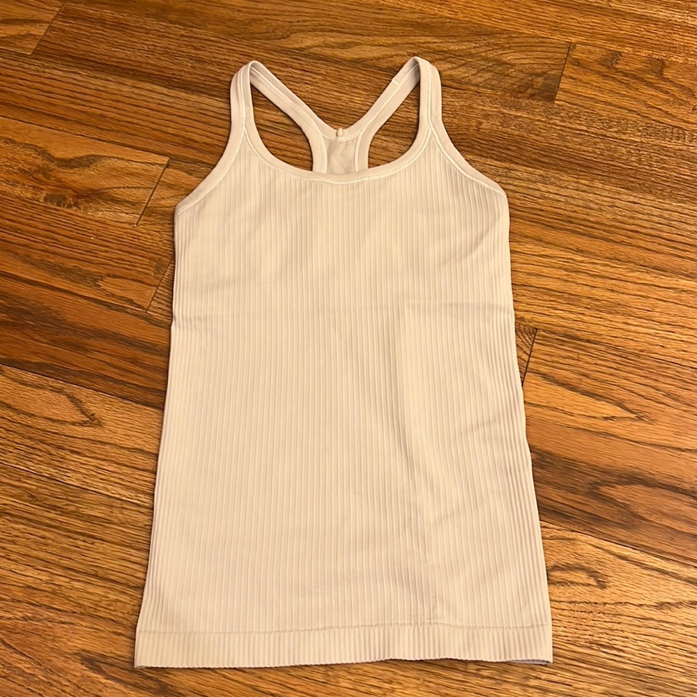 Lululemon Ebb To Street Tank Top Full Length Size 6 Light Grey